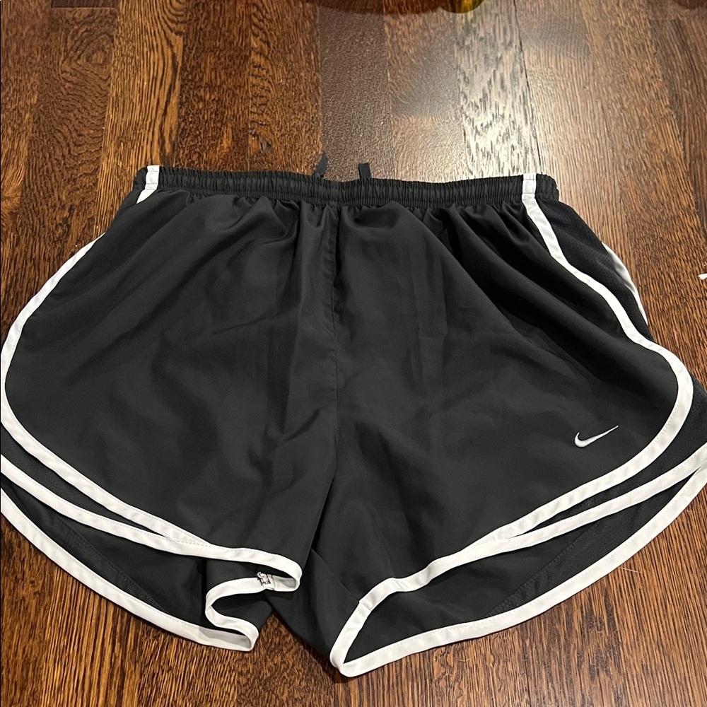 Nike Women's Black and White Athletic Shorts